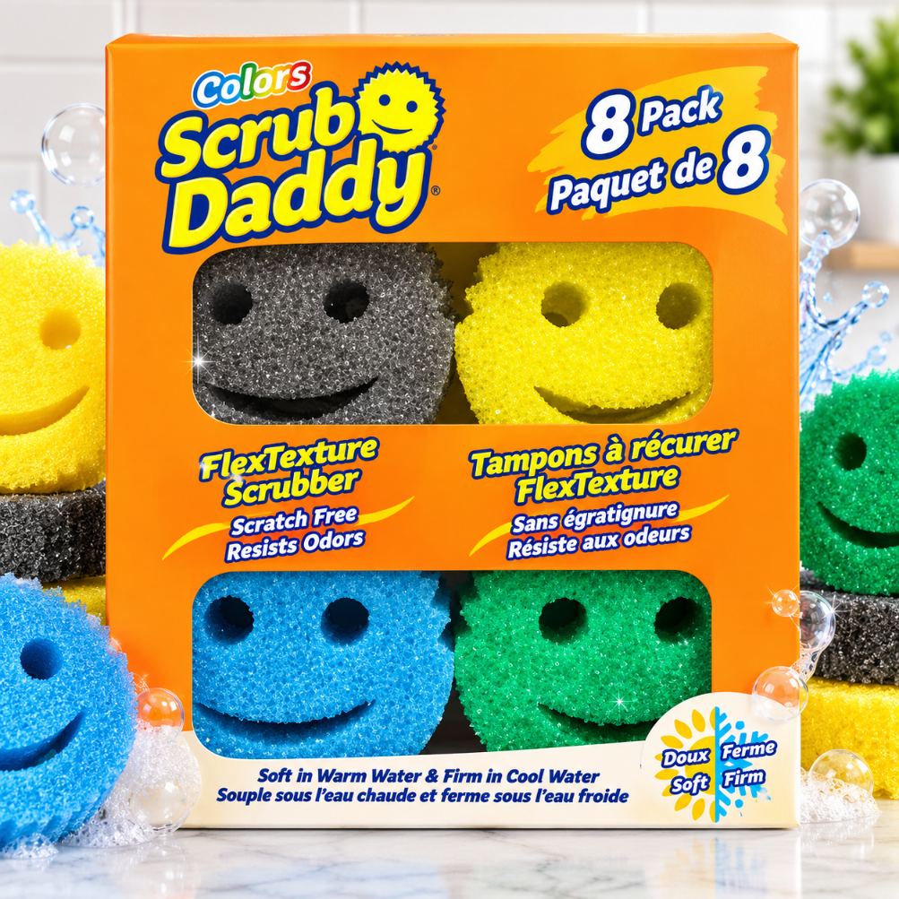 Scrub Daddy Sponges, Colors Variety, 8-count
